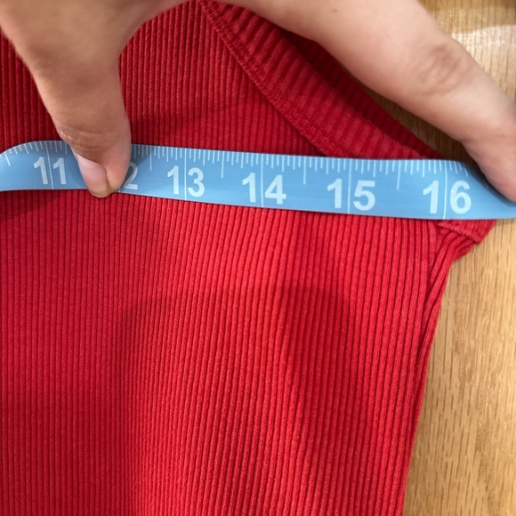 Moda International Red Ribbed Tank Top - Picture 4 of 4